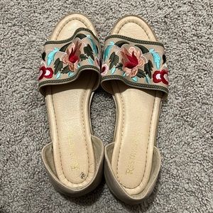 embroidered floral sandals